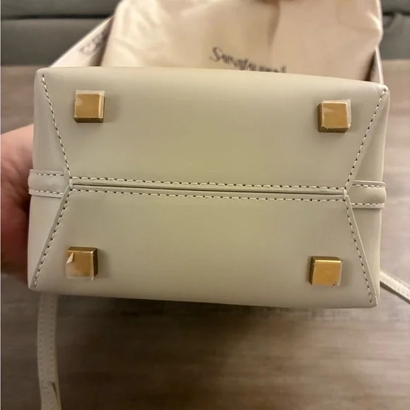 Saint Laurent Le 37 Mini Leather Bucket Bag, BLANC VINTAGE - Picture 7 of 11